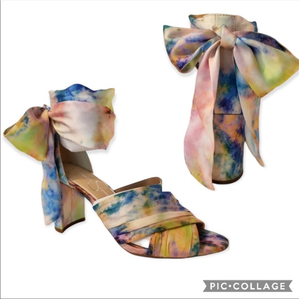 Jessica Simpson Tie Dye Wrap High Heels  Sz 9